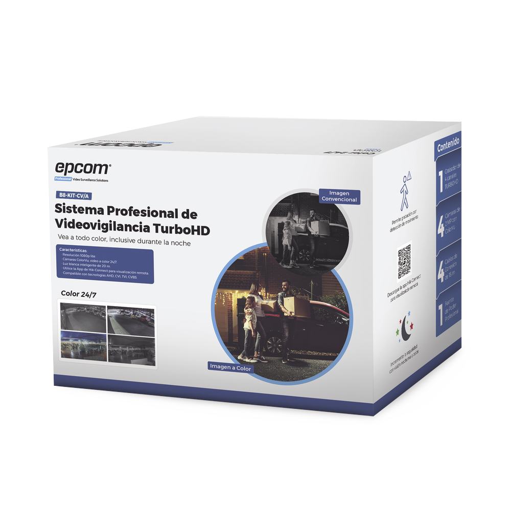 Kit TurboHD 1080p / DVR 8 Canales / 8 Cámaras Bala ColorVu con Microfono