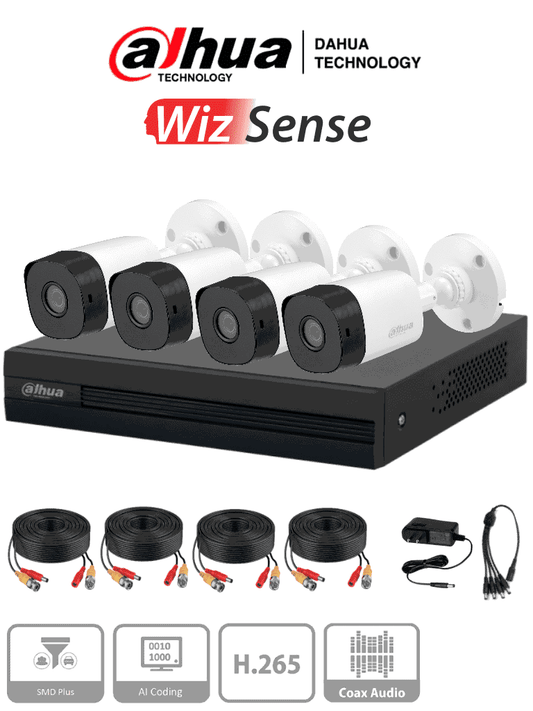 Kit de Videovigilancia Dahua 4 Cámaras Ideal Casa y Negocio